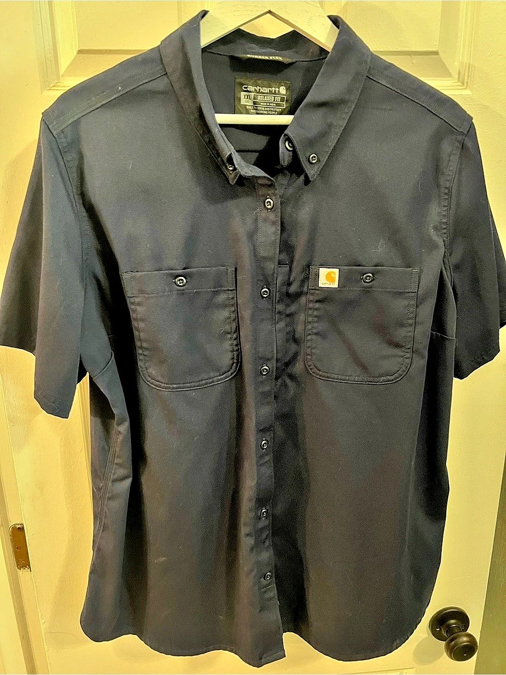 Carhartt Rugged Flex Work Shirt Short Sleeve Black XXL
